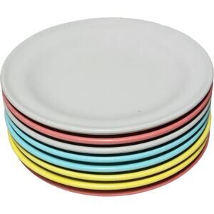 Vintage Meladur Melamine Lapcor Pastel Colors 8 Salad Dinner Plates